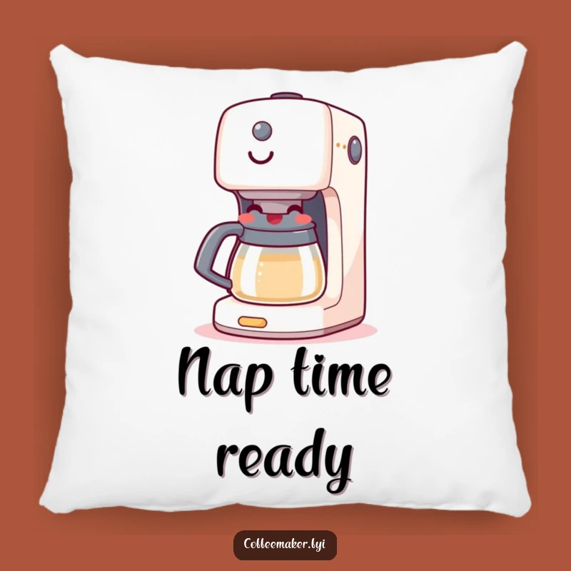 Funny Coffee Maker Pillow: Happy Boiling Machine, Cozy Decor Accent