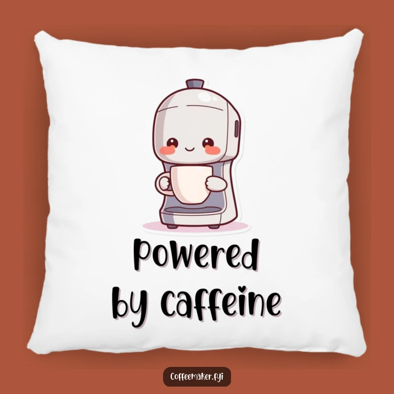 Funny Kawaii Coffee Maker Pillow: Cozy Brew Master Holding Steaming Cup, Comfy Gift