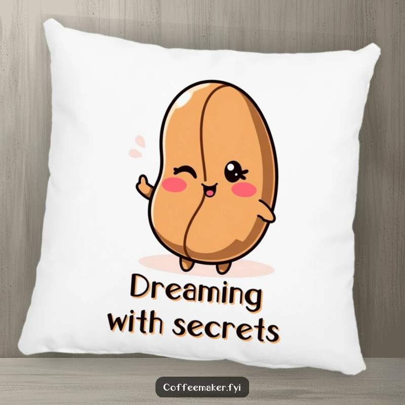 Funny Kawaii coffee bean pillow cozy and soft, adorned with a signature wink for added charm.