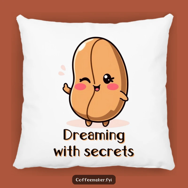 Soft Funny Kawaii Coffee Bean Pillow with a Wink - Cozy Gift!