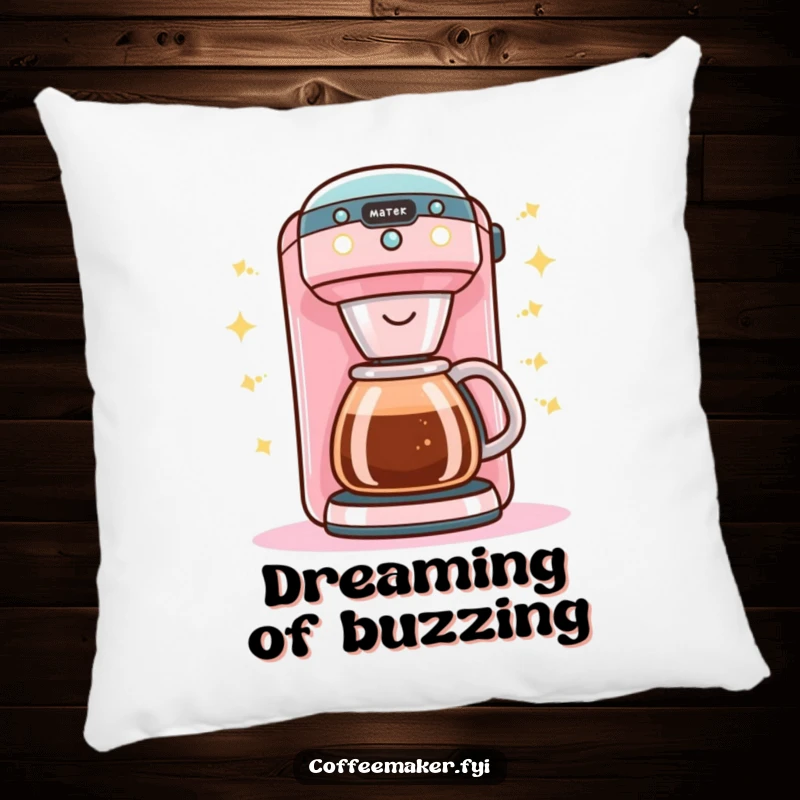 Funny Kawaii coffee maker pillow cozy and soft, buzzing with bright happy lights for ultimate comfort.