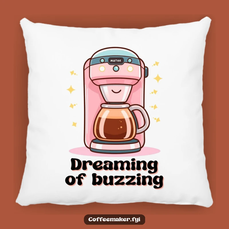 Soft Funny Kawaii Coffee Maker Pillow - Buzzing Comfort!
