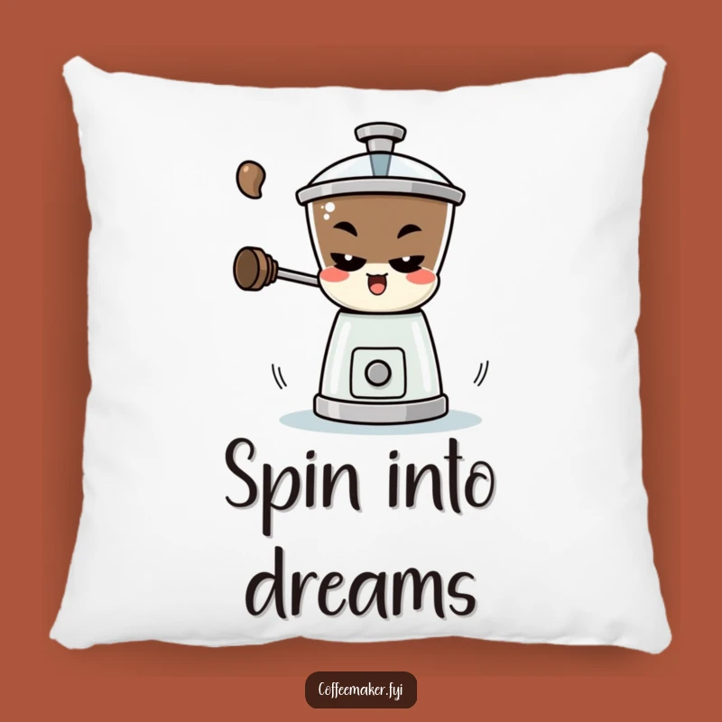 Funny Coffee Grinder Pillow - Cozy Mischievous Spin Comfort Gift