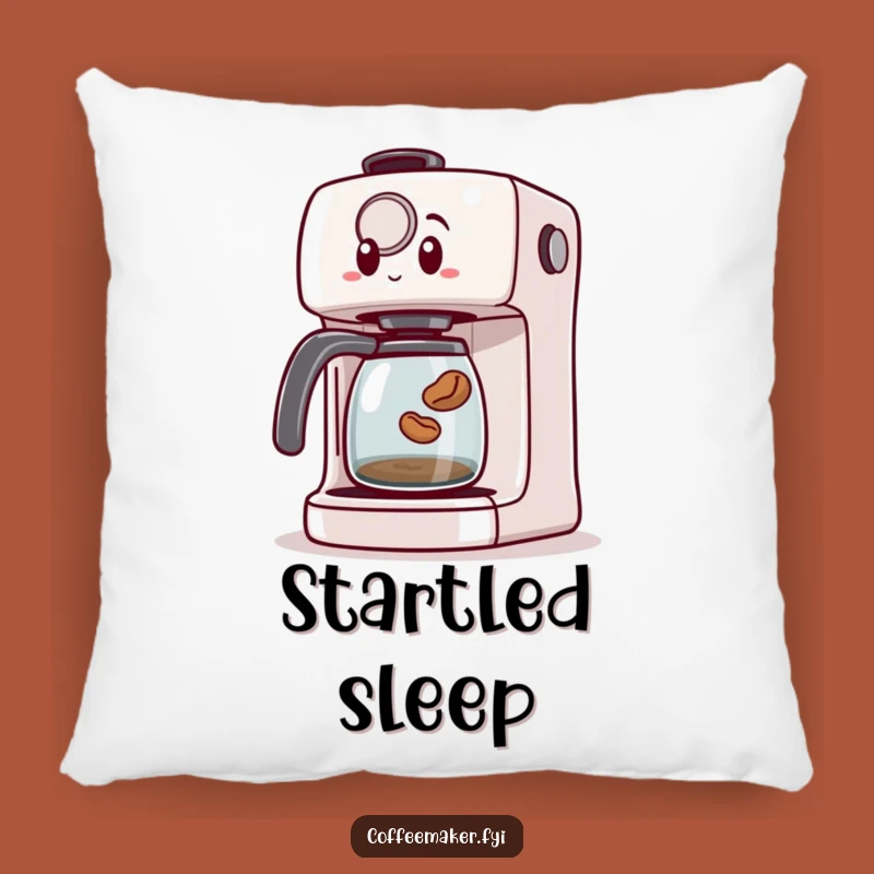 Funny Coffee Maker Pillow: Jumping Bean Surprise, Cozy Decor Accent