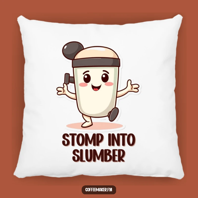 Funny Coffee Tamper Pillow - Cozy Determined Comfort Gift