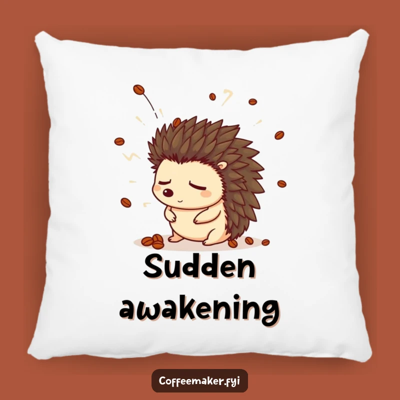 Funny Hedgehog Pillow: Cuddle Up with a Startled Awake Design for Cozy Comfort