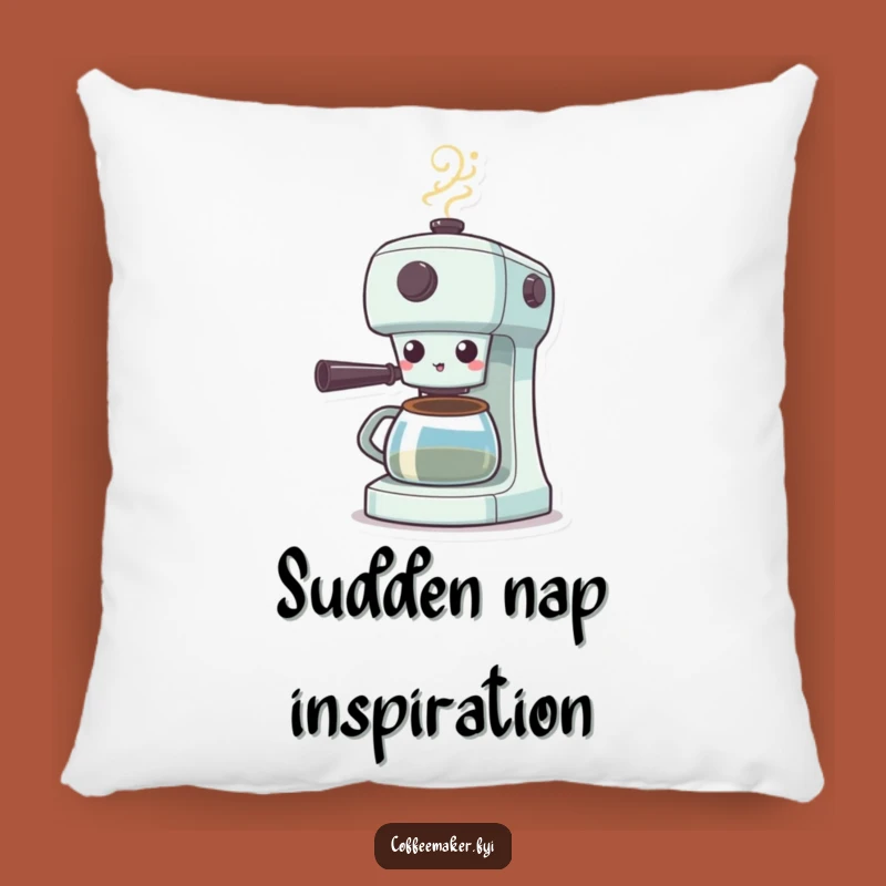 Funny Surprised Coffee Maker Pillow: Steamy Shock Comfort, Cozy Laugh!