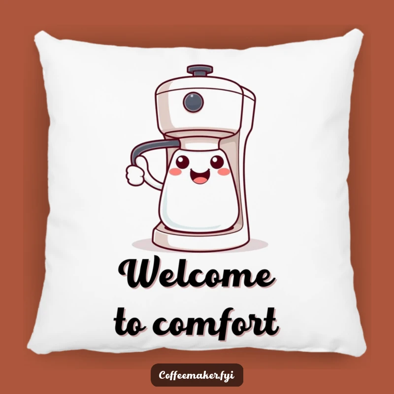 Funny Kawaii Coffee Maker Pillow: Cozy Handle Hug, Welcoming Comfort, Sweet Gift