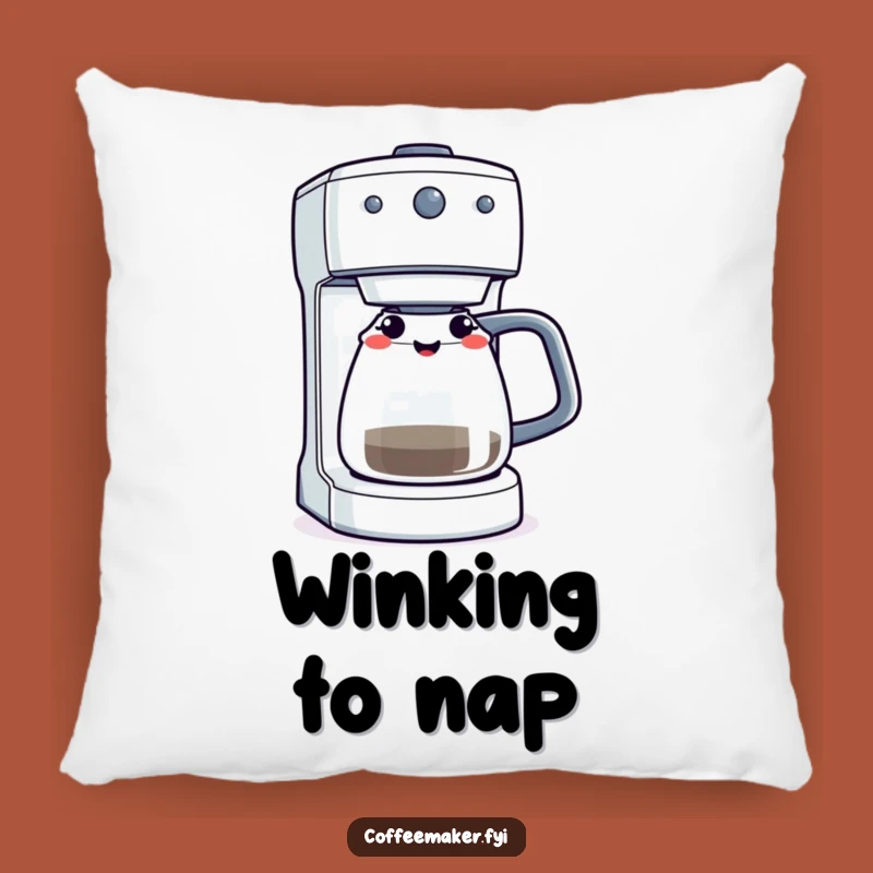 Funny Winking Coffee Maker Pillow - Your Comfy, Cheeky Companion