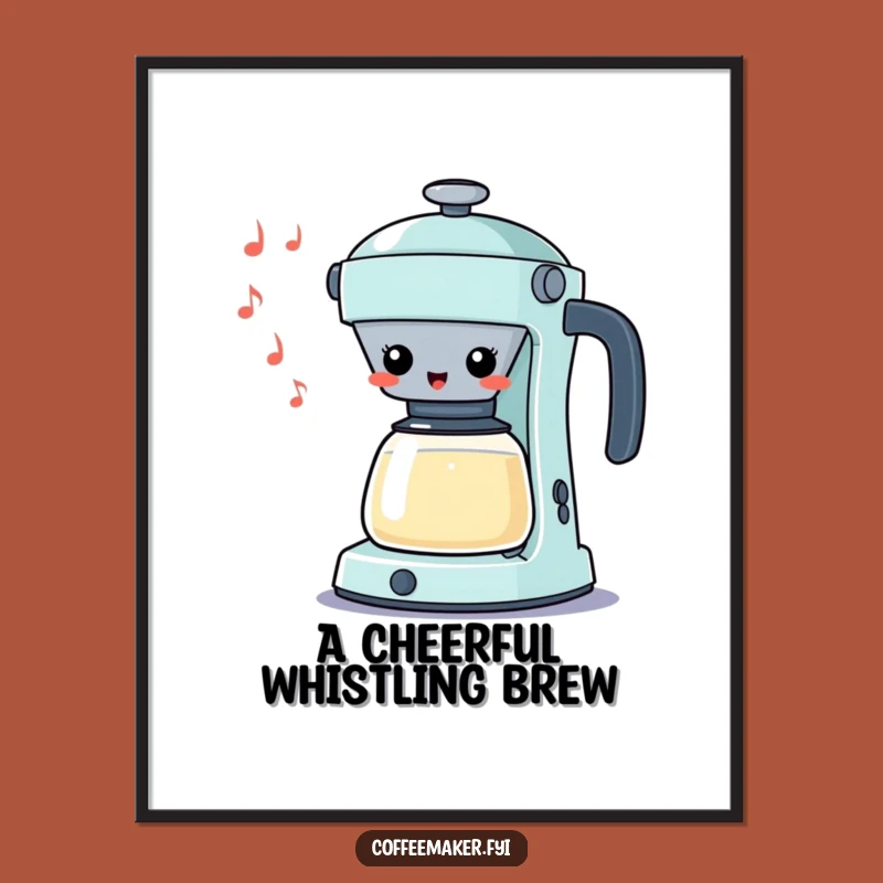 Downloadable Funny Kawaii Percolator Art - Whistling Decor