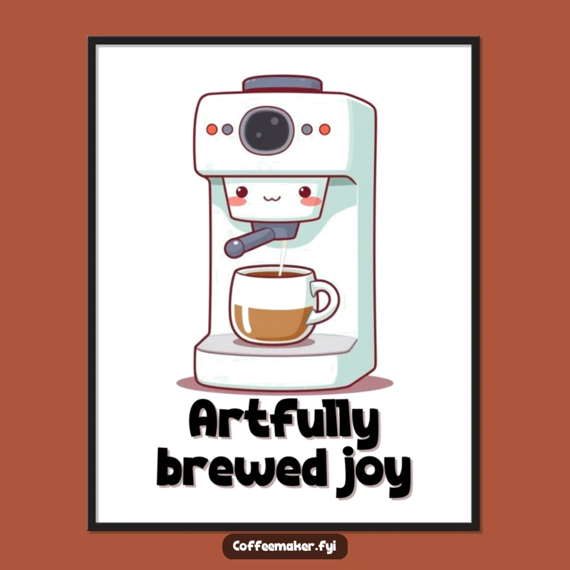 Funny Coffee Maker Digital Art: Gleeful Brewer for Joyful Walls, Instant Gift!