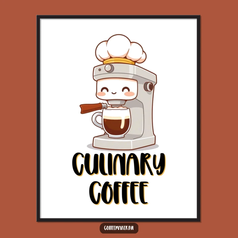 Funny Chef Coffee Maker Digital Art: Gourmet Decor for Stylish Spaces!