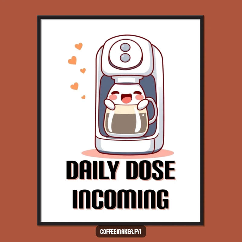 Funny Singing Coffee Maker Print: Gurgling Melody Wall Art, Instant Gift