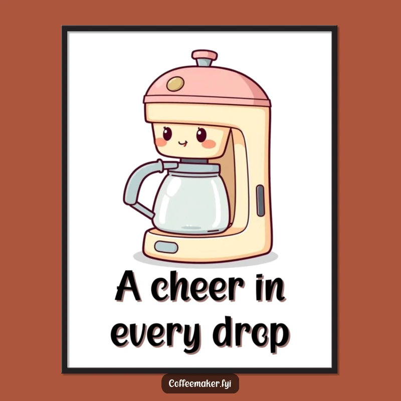 Funny Cheering Coffee Maker Digital Art: Spout Decor, Instant Gift!