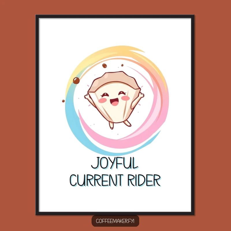 Funny Coffee Filter Digital Art: Joyful Swirl Print for Walls