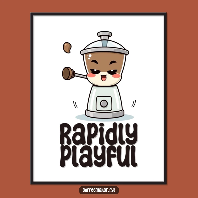 Funny Coffee Grinder Digital Art - Mischievous Spin Instant Download Gift