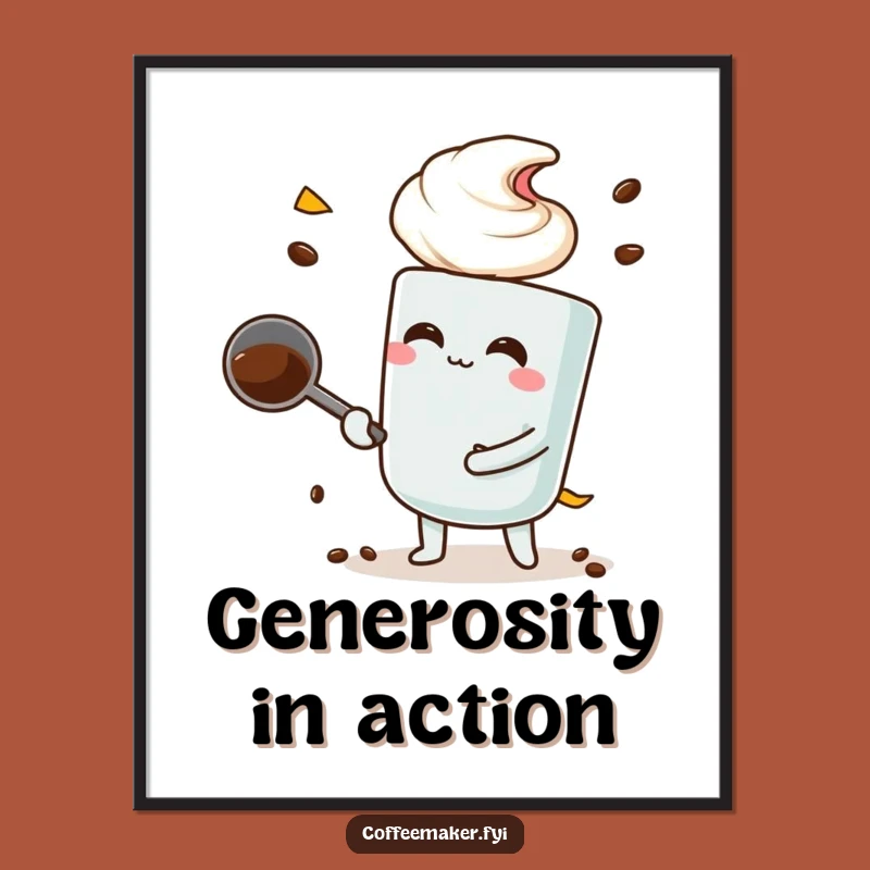 Funny Coffee Scoop Digital Art: Big Scoop Energy Print for Walls