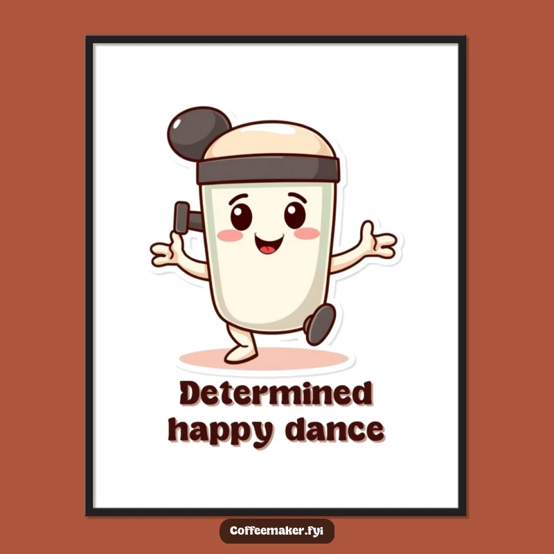 Funny Coffee Tamper Digital Art - Determined Dance Instant Download Gift