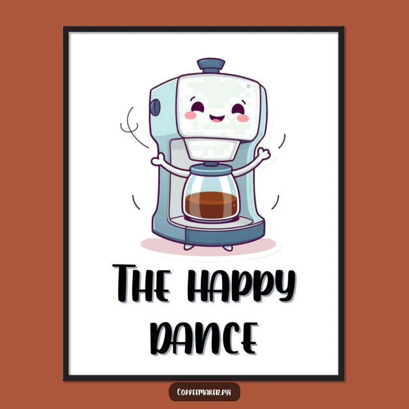 Funny Dancing Coffee Maker Digital Art: Vibrant Decor for Joyful Spaces!