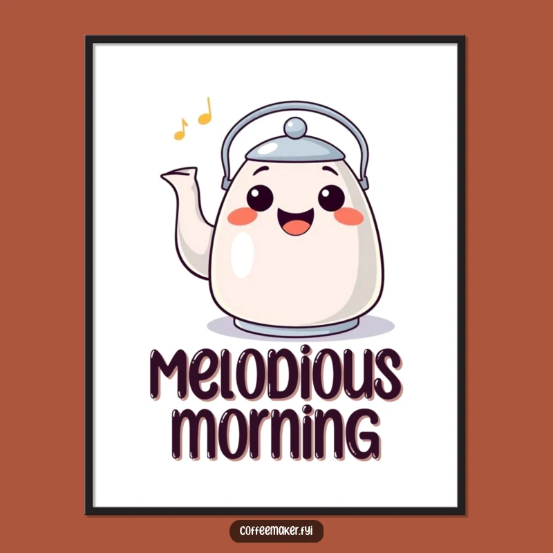 Funny Happy Kettle Digital Art - Cheerful Whistling Instant Download Gift