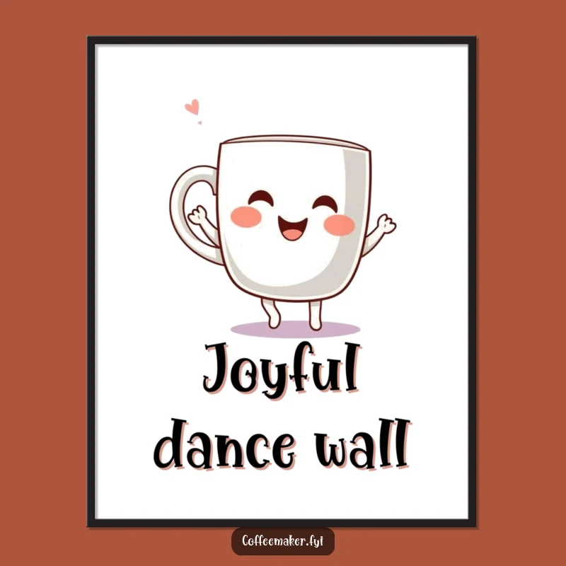 Funny Kawaii Coffee Mug Dancing Digital Art - Joyful Instant Download, Gift