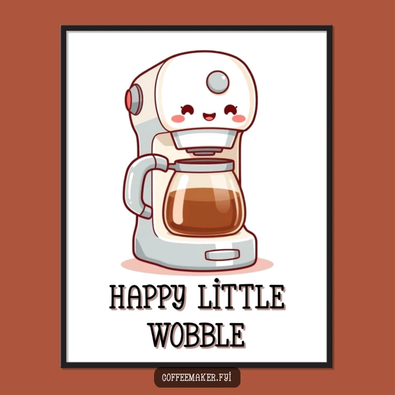 Funny Coffee Maker Wobble Digital Art: Instant Joy for Your Walls!