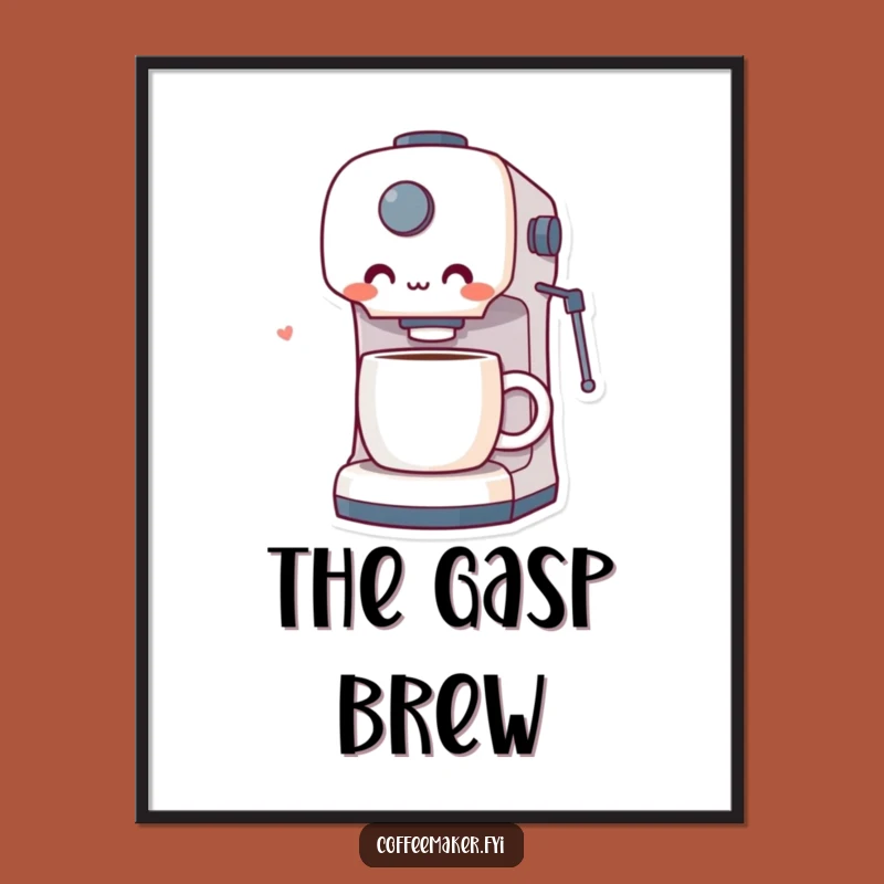 Funny Surprised Coffee Maker Digital Art: Delightful Decor for Coffee Lovers!