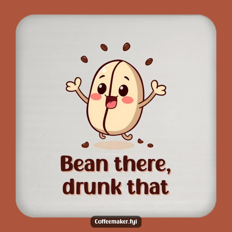 Funny Kawaii Coffee Bean Coaster - Bouncing Protection
