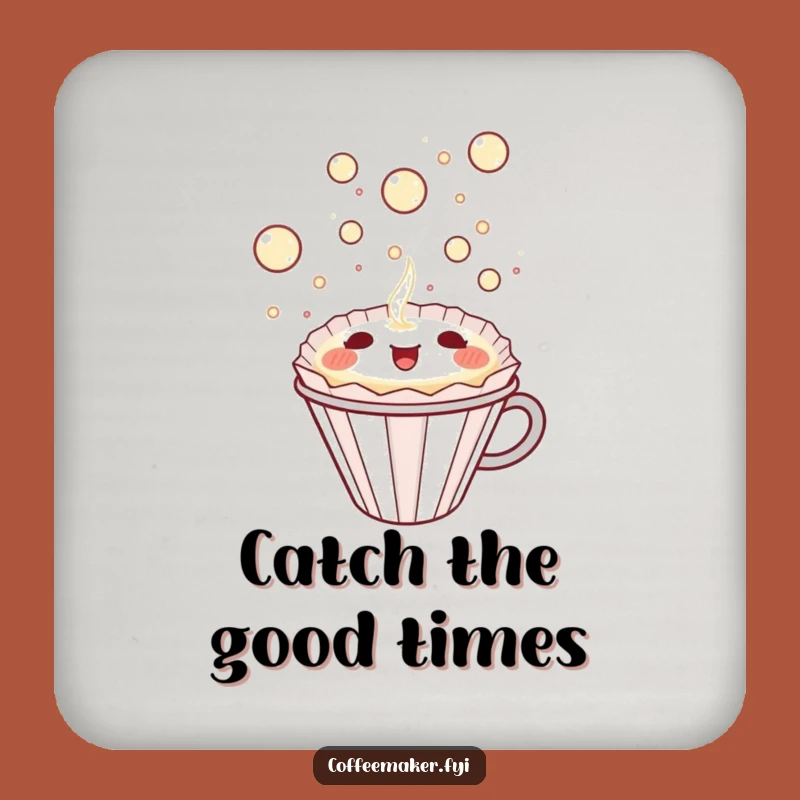 Funny Kawaii Coffee Filter Coaster Set - Bubbly Delight Protector