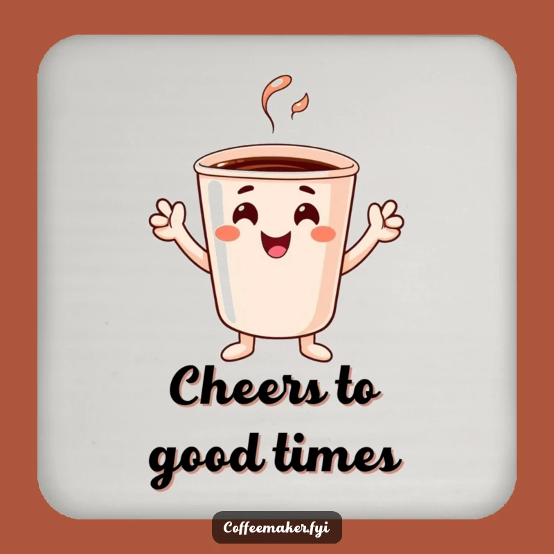 Funny Cheerful Coffee Cup Coaster: Tiny Hands Protection for Surfaces