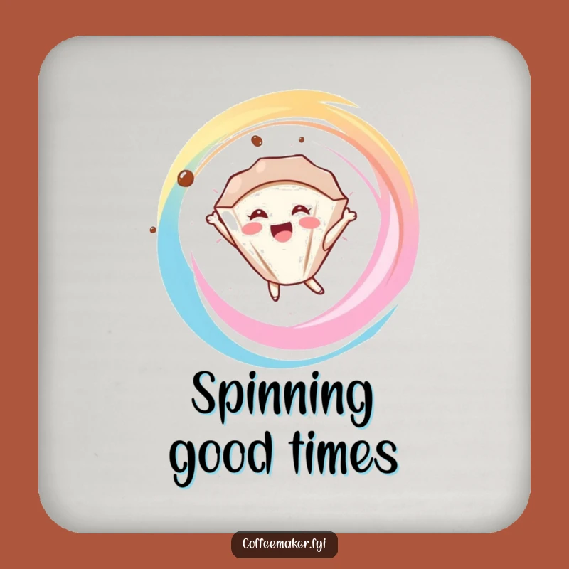 Funny Coffee Filter Coaster: Joyful Swirl Protection for Surfaces