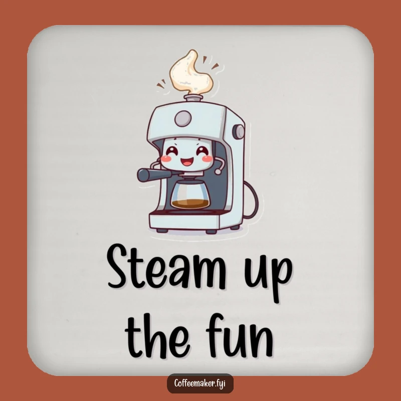 Funny Coffee Machine Coaster - Celebratory Steam Table Protector Gift