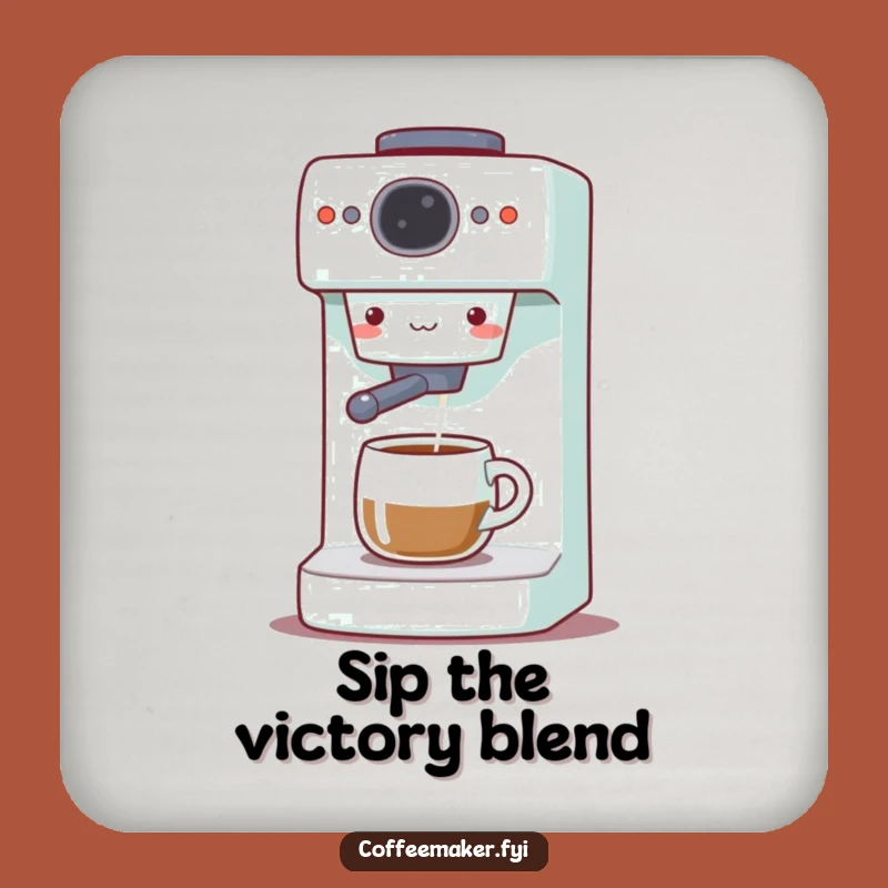 Funny Coffee Maker Coaster: Gleeful Brewer Protects Surfaces, Hilarious Gift!