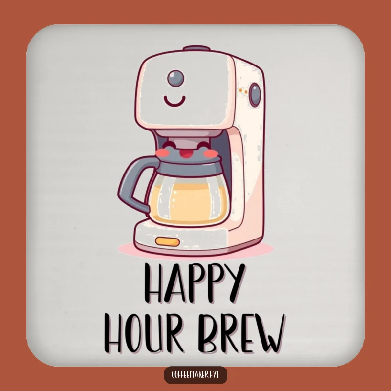 Funny Coffee Maker Drink Coaster: Happy Boiling Machine, Table Protection