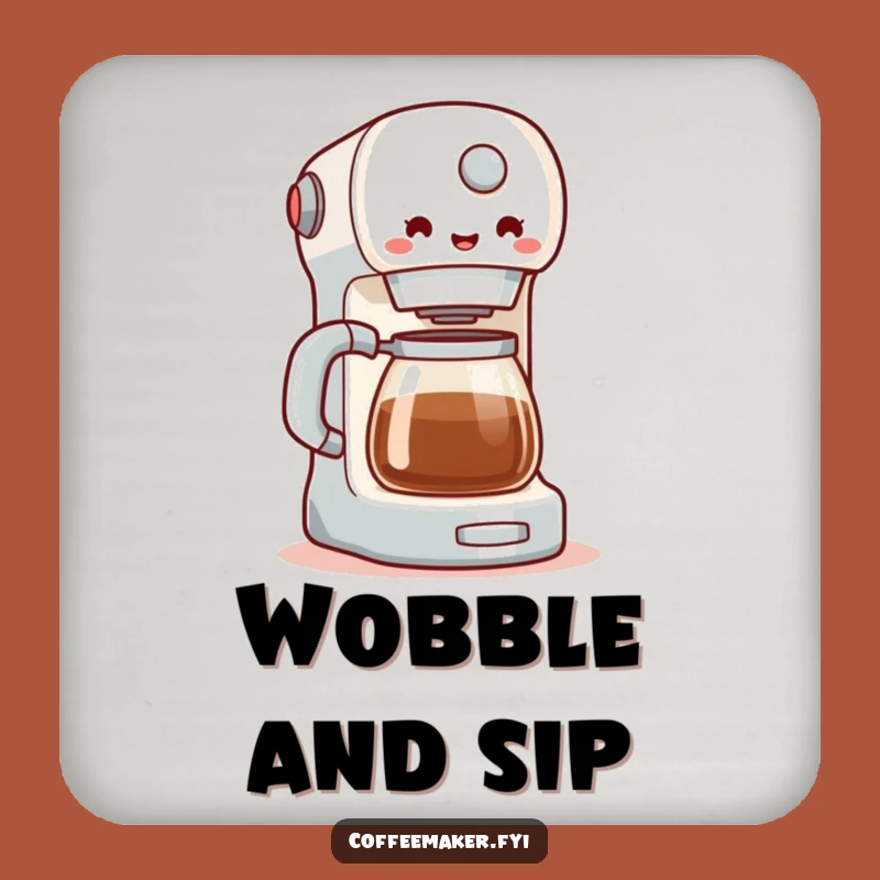Funny Coffee Maker Wobble Drink Coaster: Protect Surfaces with Personality!