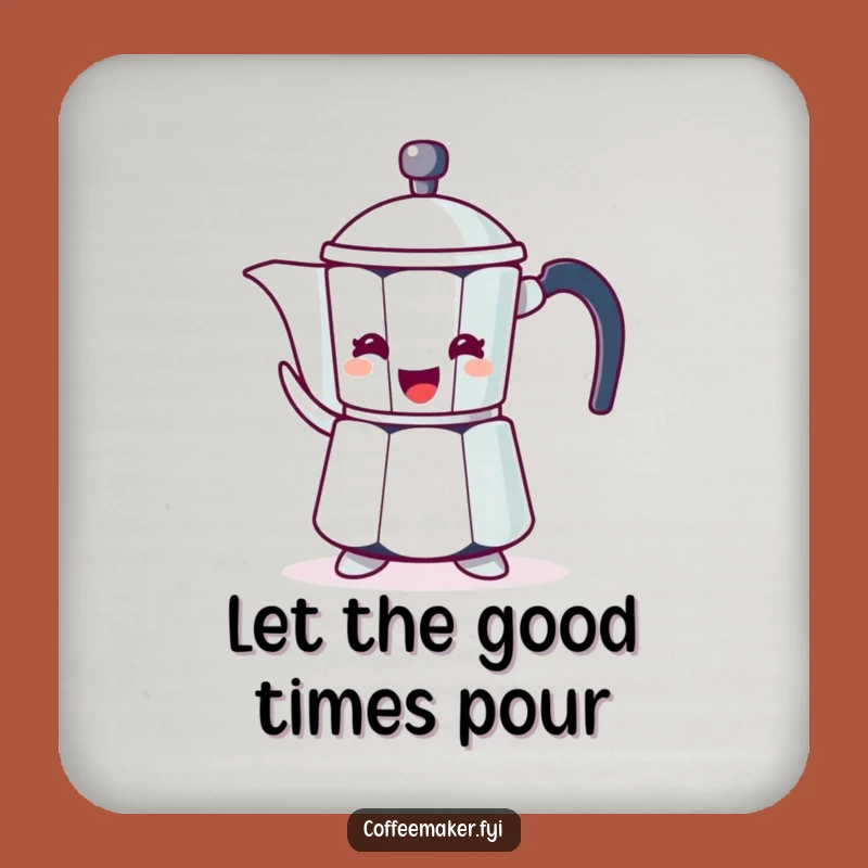 Funny Coffee Pot Coaster - Enthusiastic Gesture Protection