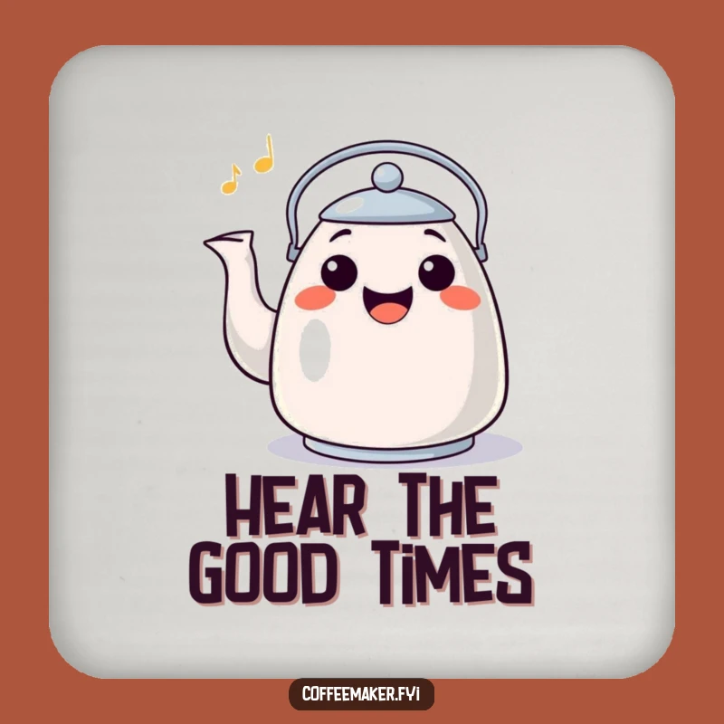 Funny Happy Kettle Coaster - Cheerful Tune Table Protector Gift