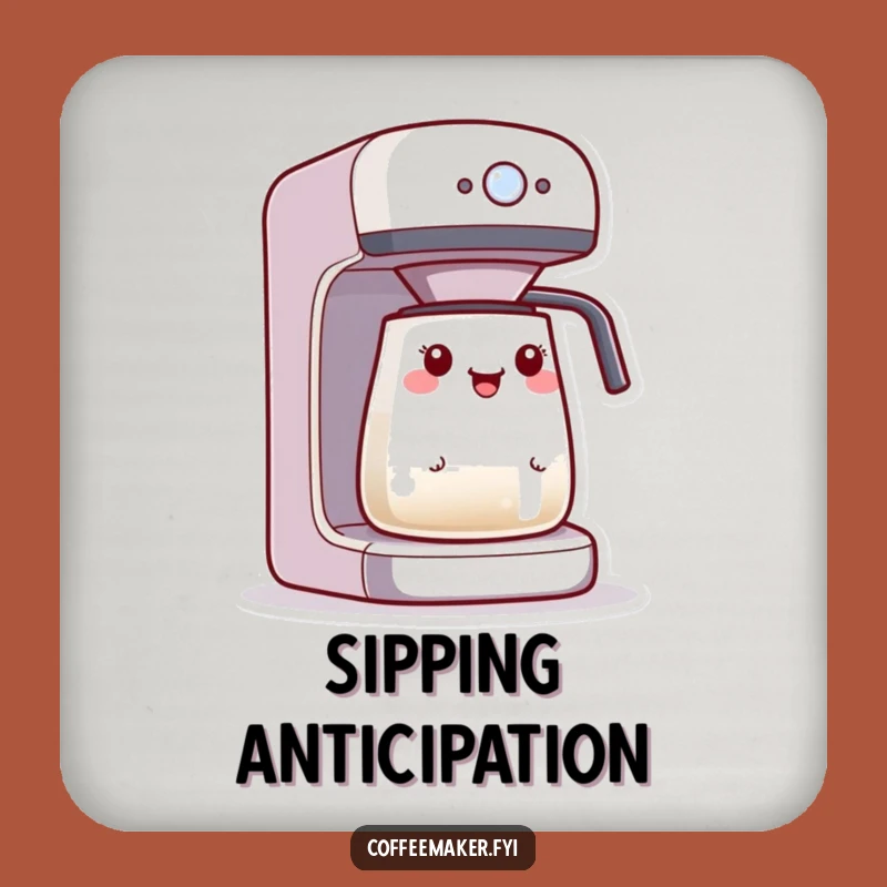 Funny Kawaii Coffee Maker Coaster: Brewing Excitement, Blinking Light Protection, Cute Drink Gift