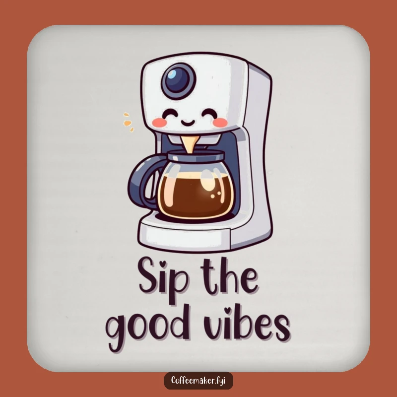 Funny Kawaii Coffee Maker Coaster: Enthusiastic Brewing Protection for Surfaces