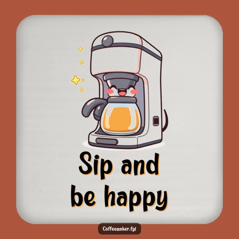 Funny Kawaii Coffee Maker Coaster: Happy Protection, Hilarious Drink Saver