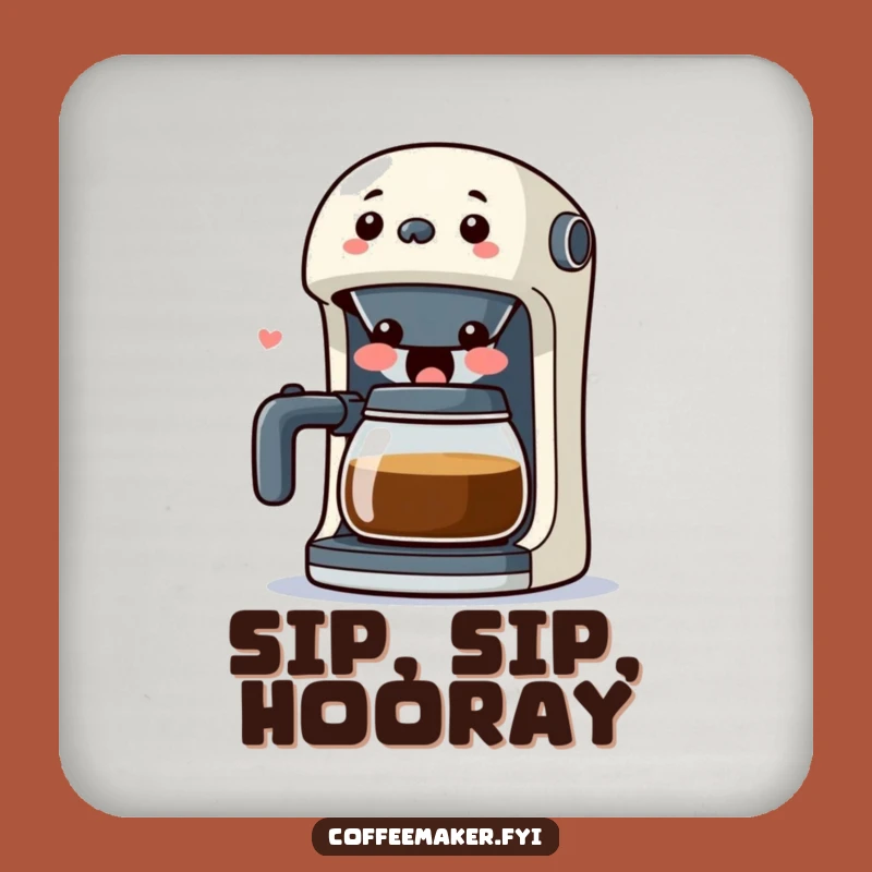 Funny Kawaii Coffee Maker Coaster: Laughing Protection, Hilarious Drink Saver