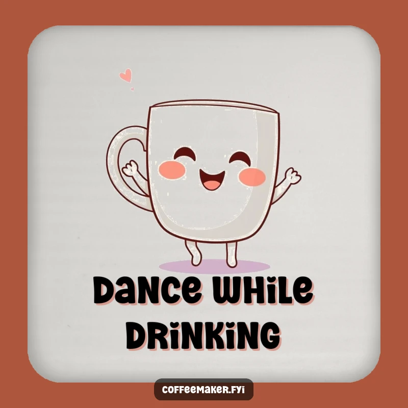Funny Kawaii Coffee Mug Dancing Coaster Set - Joyful Steps Protection, Decor