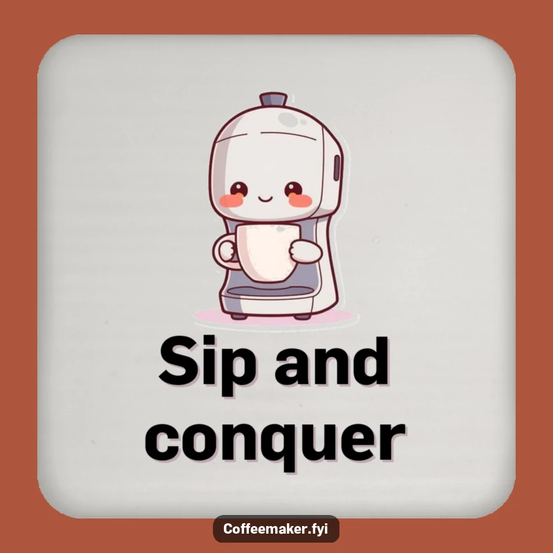 Funny Kawaii Coffee Maker Coaster: Protect Surfaces with Brew Master's Pride, Cute Drink Gift