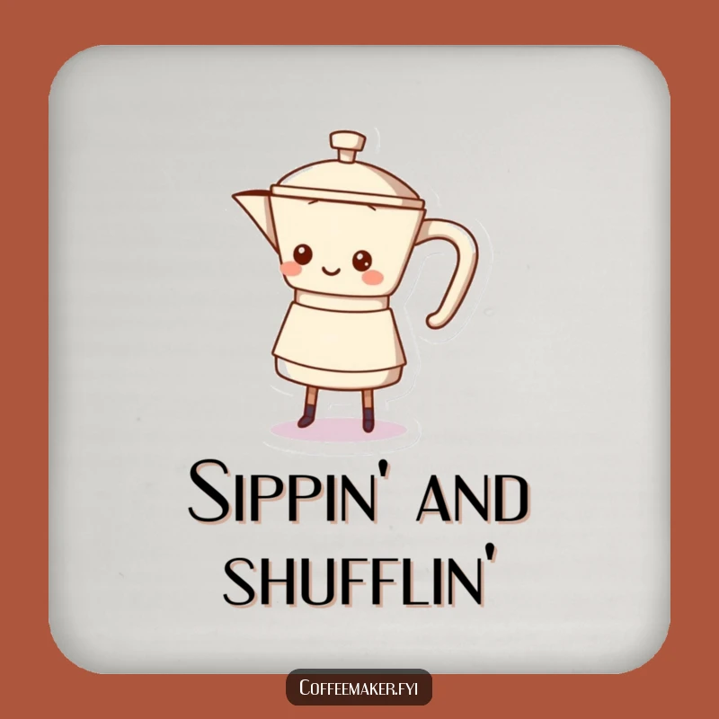 Funny Coffee Pot Shuffle Coasters: Protect Surfaces with a Dance