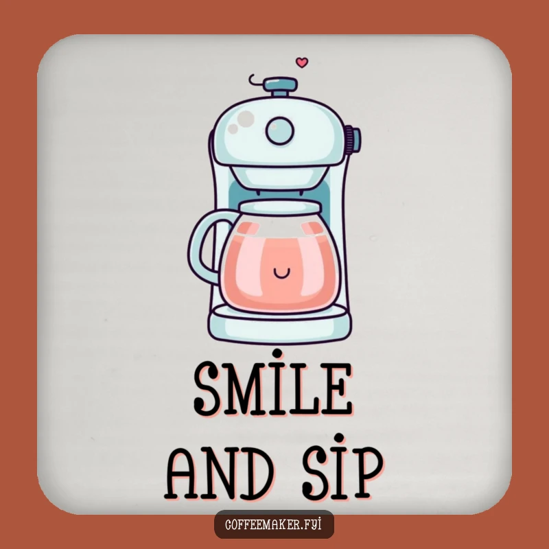 Funny Kawaii Coffee Maker Coaster Set - Happy Steam Protection, Cheerful Decor