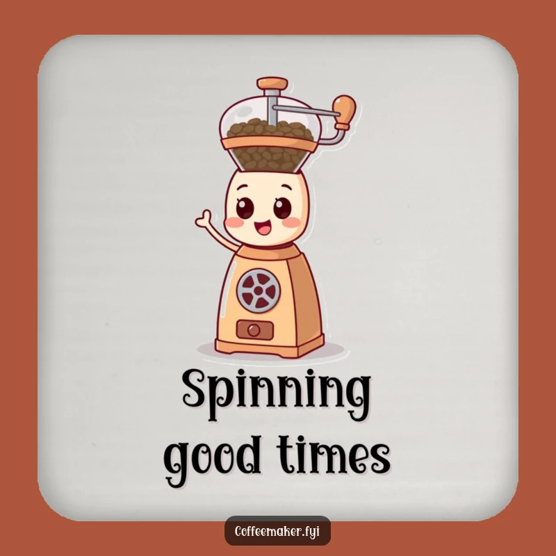 Funny Spinning Coffee Grinder Coaster, Energetic Protection for Tables