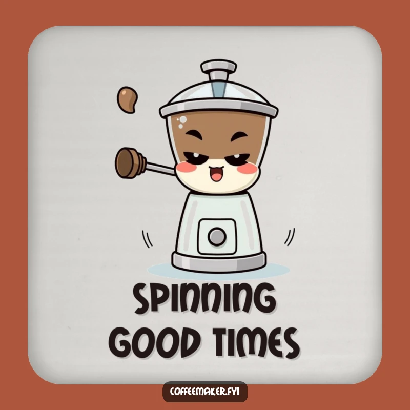 Funny Coffee Grinder Coaster - Mischievous Spin Table Protector Gift