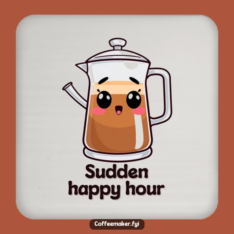 Funny Surprised Coffee Pot Coasters - Protect Surfaces with Comic Charm