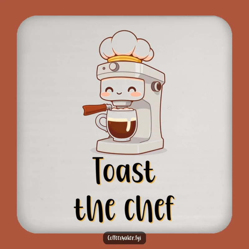Funny Chef Coffee Maker Drink Coaster: Protect Surfaces with Gourmet Flair!