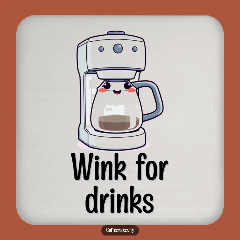 Funny Winking Coffee Maker Coaster Set - Protect Surfaces with a Wink
